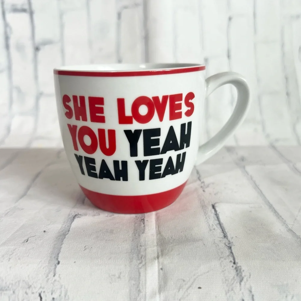 The Beatles Coffee Mugs Set of 2 Bluw Lyric All You Need Is Love Vintage Vibe